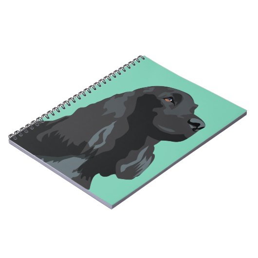 コッカースパニエル犬 – ブラック – 基本的な品種のテンプレート ノートブック (左側)