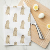 コッカースパニエル犬（ブロンドタンゴールデン） キッチンタオル (四つ折り)