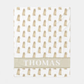 コッカースパニエル犬（ブロンドタンゴールデン） フリースブランケット (正面)