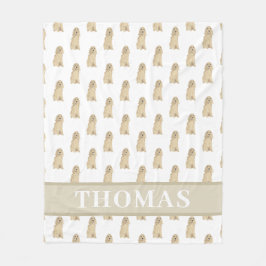 コッカースパニエル犬（ブロンドタンゴールデン） フリースブランケット