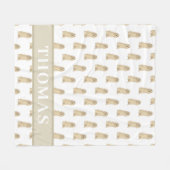 コッカースパニエル犬（ブロンドタンゴールデン） フリースブランケット (正面(横))