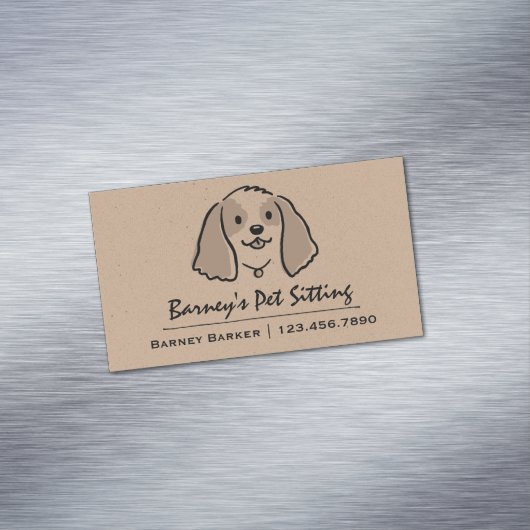 コッカースパニエル犬 |ペットシッター |動物気に マグネット名刺 (インサイチュ)