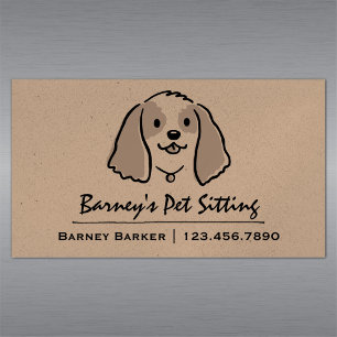 コッカースパニエル犬 ペットシッター 動物気に マグネット名刺