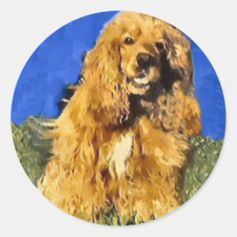 コッカースパニエル犬 ラウンドシール