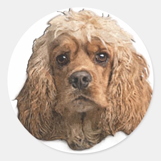 コッカースパニエル犬 ラウンドシール (正面)