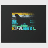 コッカースパニエル犬 |レトロブラックコッカースパニエル犬 ラッピングペーパー (フラット)