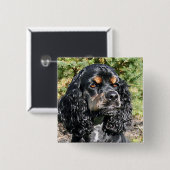 コッカースパニエル犬 缶バッジ (正面&裏面)