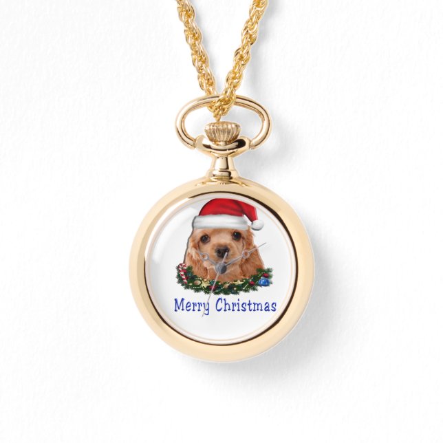 コッカースパニエル犬 腕時計 (正面)