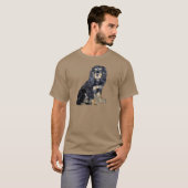 コッカースパニエル犬(黒とタン) Tシャツ (正面フル)