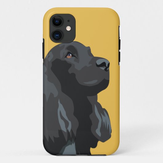 コッカースパニエル犬 – 黒 – ベーシックブリードテンプレート Case-Mate iPhoneケース (裏面)