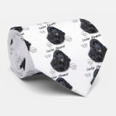 コッカースパニエル犬（黒）履歴デザイン ネクタイ (ロール)