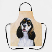 コッカースパニエル犬(Parti)絵画ズ – オリジナルドッグアート エプロン (正面)
