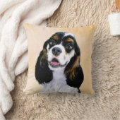 コッカースパニエル犬(Parti)絵画ズ – オリジナルドッグアート クッション (ブランケット)