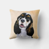 コッカースパニエル犬(Parti)絵画ズ – オリジナルドッグアート クッション (裏面)