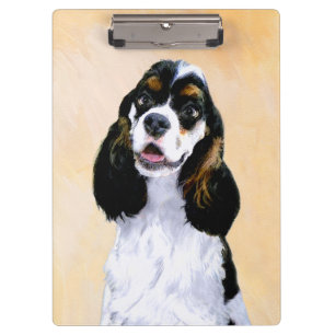 コッカースパニエル犬(Parti)絵画ズ – オリジナルドッグアート クリップボード