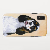 コッカースパニエル犬(Parti)絵画ズ – オリジナルドッグアート Case-Mate iPhoneケース (裏面(横))