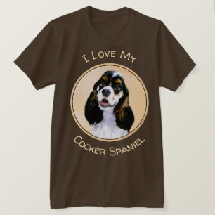 コッカースパニエル犬(Parti)絵画ズ – オリジナルドッグアート Tシャツ