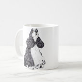 コッカースパニエル犬BWパルティ コーヒーマグカップ (正面左)