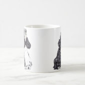 コッカースパニエル犬BWパルティ コーヒーマグカップ (中央)