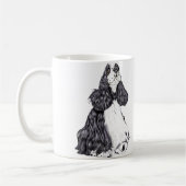 コッカースパニエル犬BWパルティ コーヒーマグカップ (左)