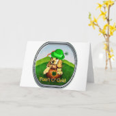 コッカースパニエル犬St patricks day カード (黄色い花)