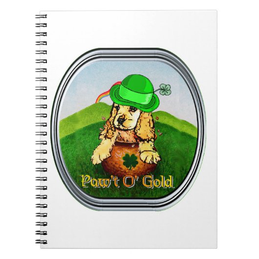 コッカースパニエル犬St patricks day ノートブック (正面)