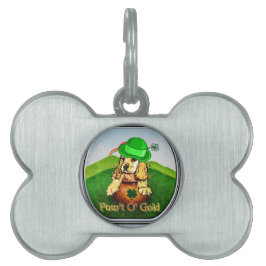 コッカースパニエル犬St patricks day ペットネームタグ