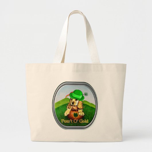 コッカースパニエル犬St patricks day ラージトートバッグ (正面)