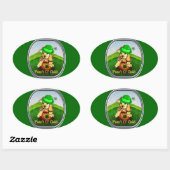 コッカースパニエル犬St patricks day 楕円形シール (シート)