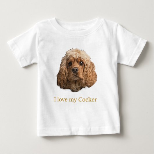 コッカースパニエル犬Tシャツ ベビーTシャツ (正面)