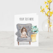 コッカースパニエル　オリジナル・グリーティングカード カード (黄色い花)