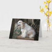 コッカースパニエル カード (黄色い花)