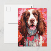 コッカースパニエル バレンタインデー ポストカード (正面/裏面)