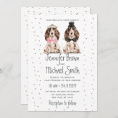 コッカースパニエル ブライド グルーム バレンタイン ウェディング ドッグ 招待状 (正面/裏面)