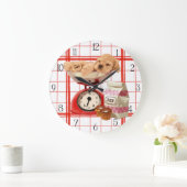 コッカースペインとレトロスケール ラージ壁時計 (ホーム)