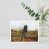 コッカー付きスパニエル犬絵画葉書 ポストカード (スタンド正面)