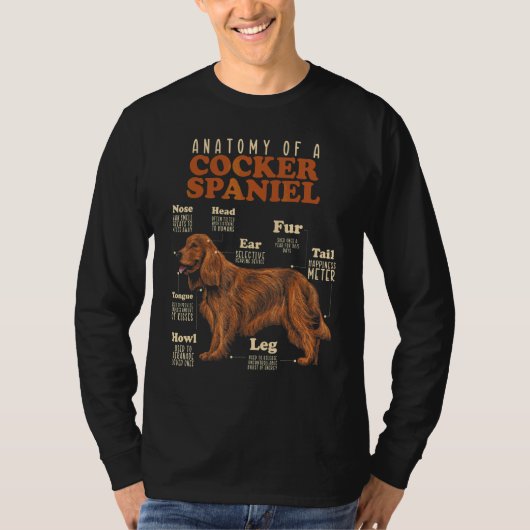 コッカー・スパニエルの解剖図 Dogu2019sの機能 Tシャツ (正面)