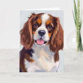 コッカー・スパニエル犬の絵画 カード (正面)