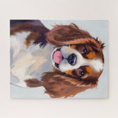 コッカー・スパニエル犬の絵画 ジグソーパズル (横)