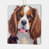 コッカー・スパニエル犬の絵画 セラミックオーナメント (左)