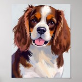 コッカー・スパニエル犬の絵画 ポスター (正面)