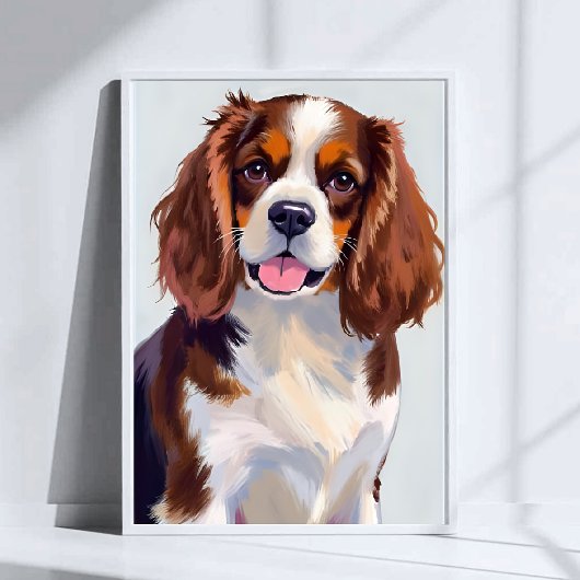 コッカー・スパニエル犬の絵画 ポスター