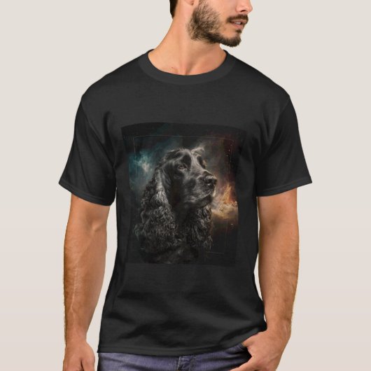 コッカー・スパニエル・スペース Tシャツ (正面)