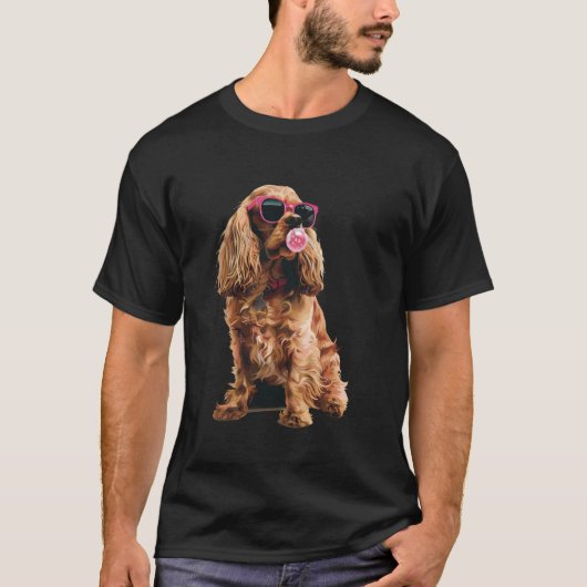 コッカー・スパニエル フーセンガム Tシャツ (正面)