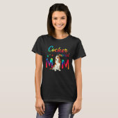 コッカー・スパニエル・ママ タイ・ダイ・デザイン 犬好きママ 母の日 Tシャツ (正面フル)
