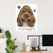 コッカー・スパニエル 子犬 ポスター (ホームオフィス)