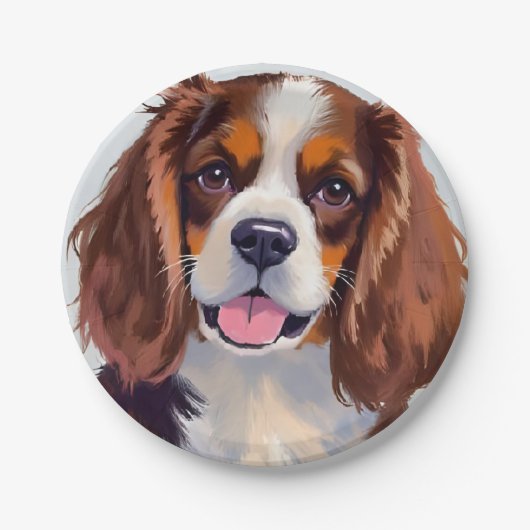 コッカー・スパニエル | 犬の絵画 ペット ペーパープレート (正面)