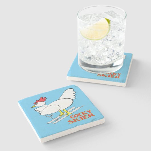 コッキー・スキーヤー ストーンコースター (横)