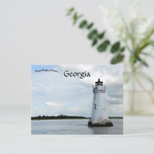 コックスパアイランドライトチャタム郡ジョージア ポストカード (スタンド正面)