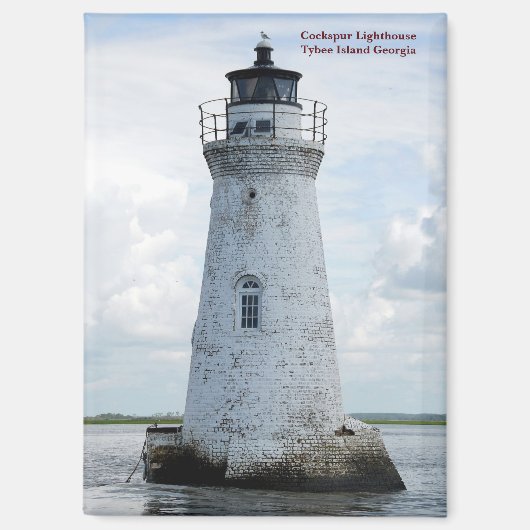 コックスパライトハウスタイビーアイランド，ジョージア マグネット (正面)